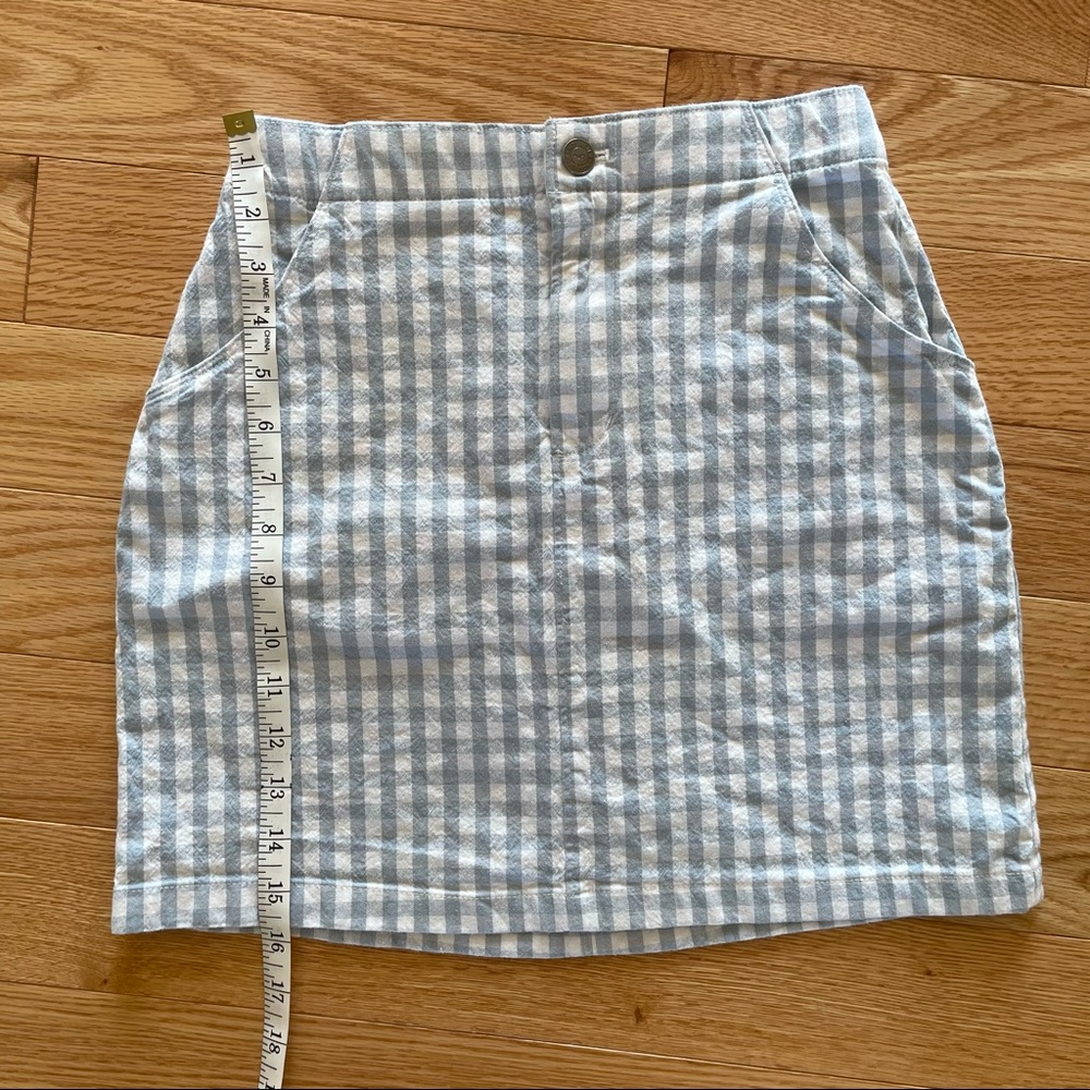 Hollister Blue & White Checkered Mini Skirt- Size XS